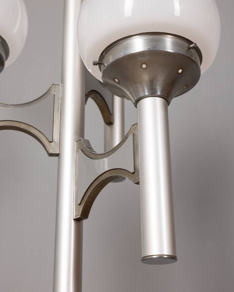 Lampadaire vintage années 70 à trois lumières en verre, design sciolari