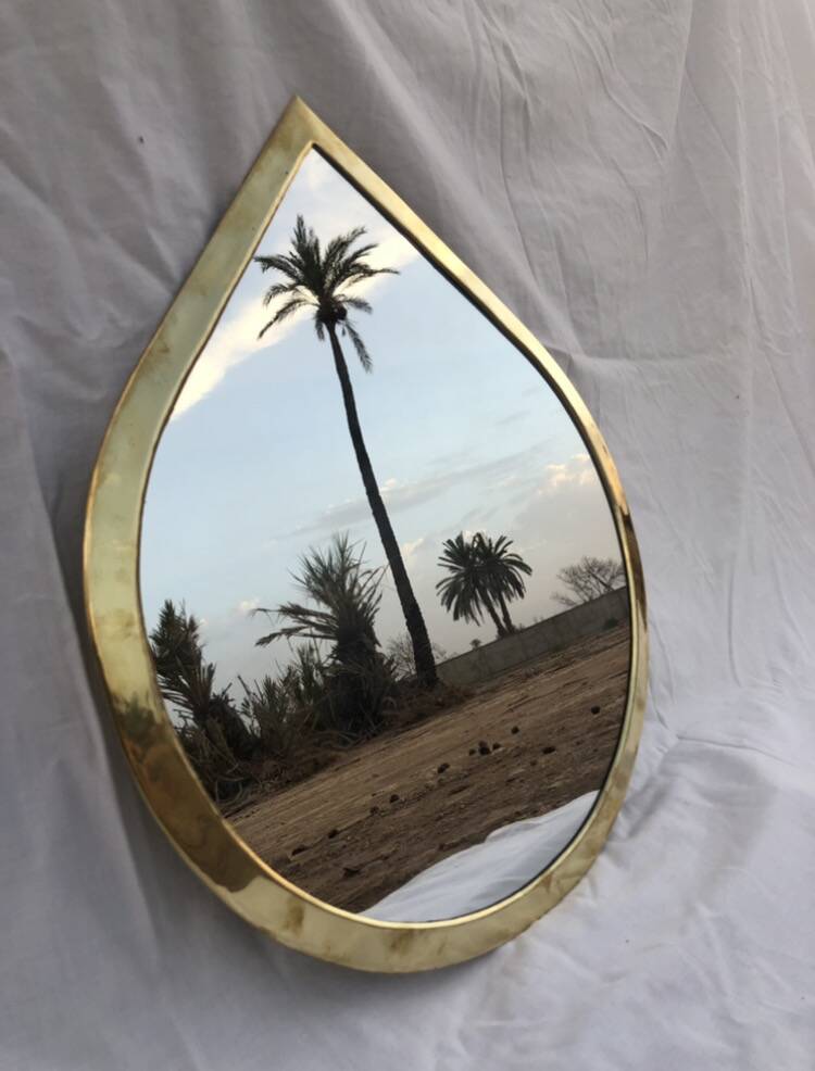 Lot de 4 miroirs en laiton – Artisanat marocain – fait main