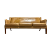 Fully leather sofa Scandinavian design 1950.