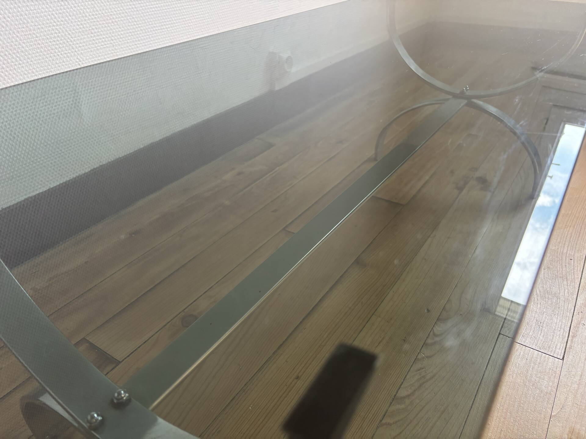 Vintage chrome coffee table