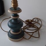 Blue and beige lamp stand