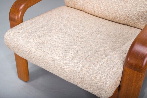 Chaises et pouf danois modernes du milieu du siècle en teck de HS Design, années 1960, lot de 3