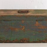 Ancien coffre militaire à patine verte (c.1910) #67