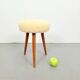 Vintage Swedish Three Legged Sheepskin Stool, 1970