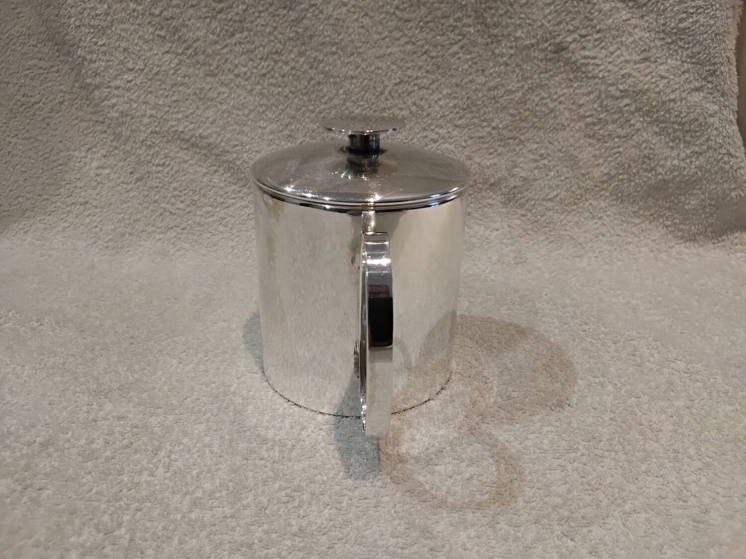 Silver metal teapot silversmith Christofle model Mercury Sabattini