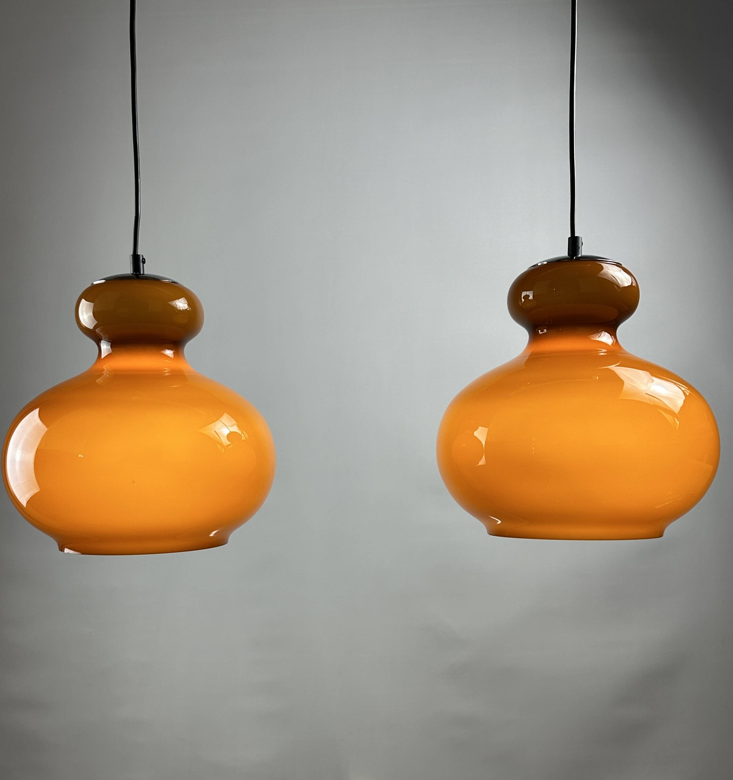 Brown glass pendant light 'AH 1' by Peill et Putzler