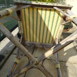 4 vintage bistrot de Paris rattan chairs