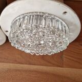 Pair of ceiling lights - Staff Leuchten - In aluminium and moulded glass with a bubble pattern.