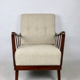 Art Deco Beige Boucle Armchair, 1960s