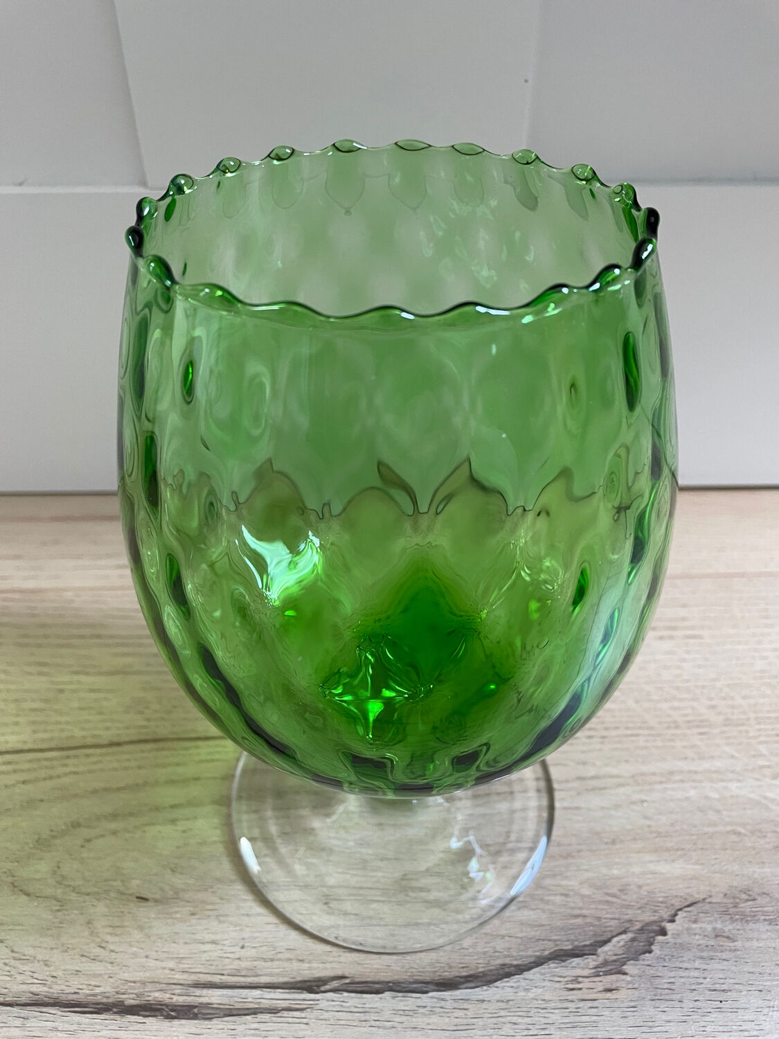 Green glass vase from Empoli
