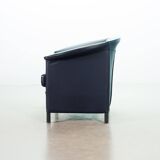 Wittmann Petrol Soft Leather Club Chair Model Aura  Designed by Paolo Piva