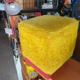 60s/70s furry pouf stool