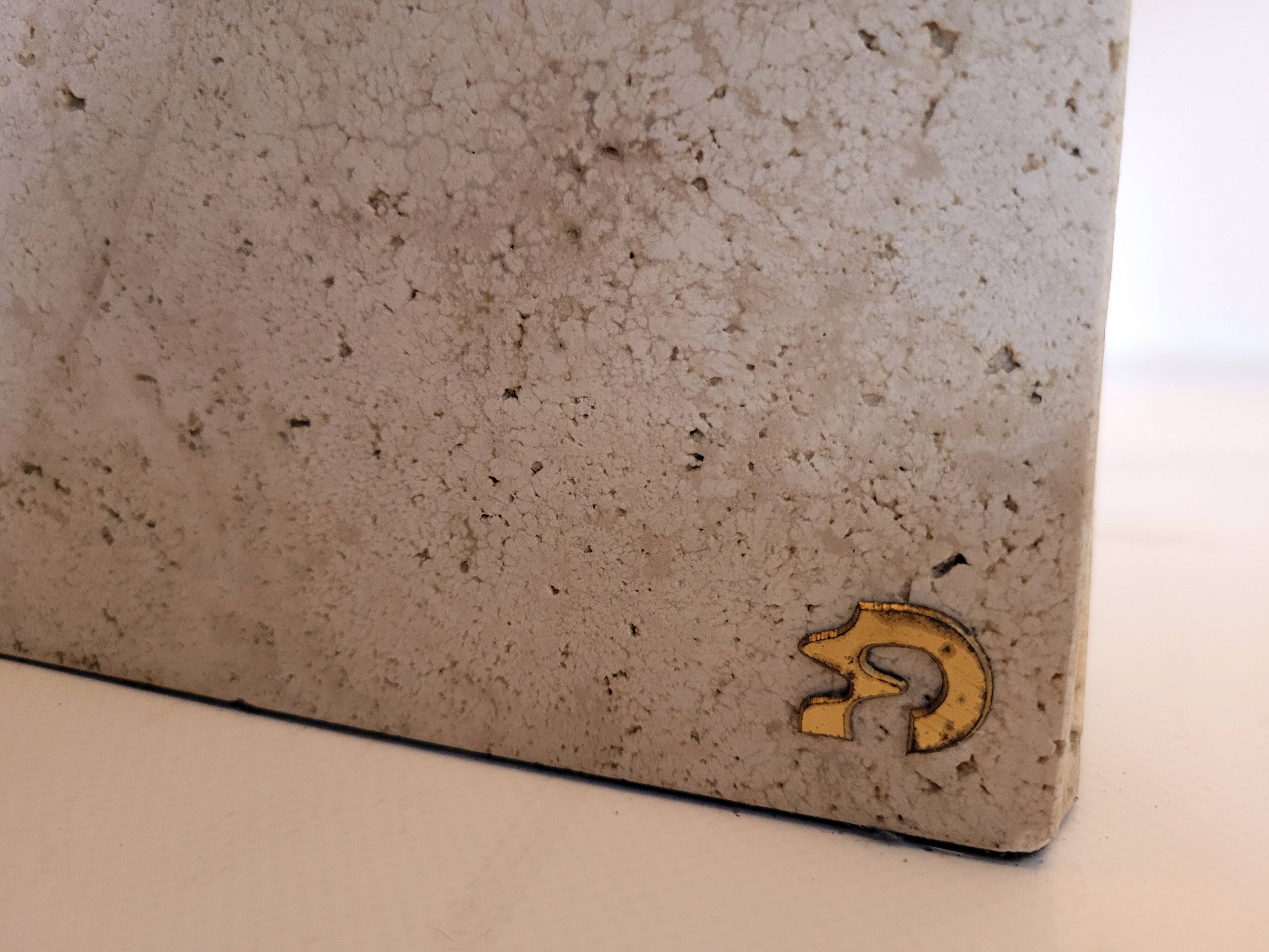 Travertine lamp by Peter Draenert, Germany 1970s