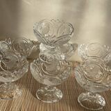 7 crystal cups decorated birds