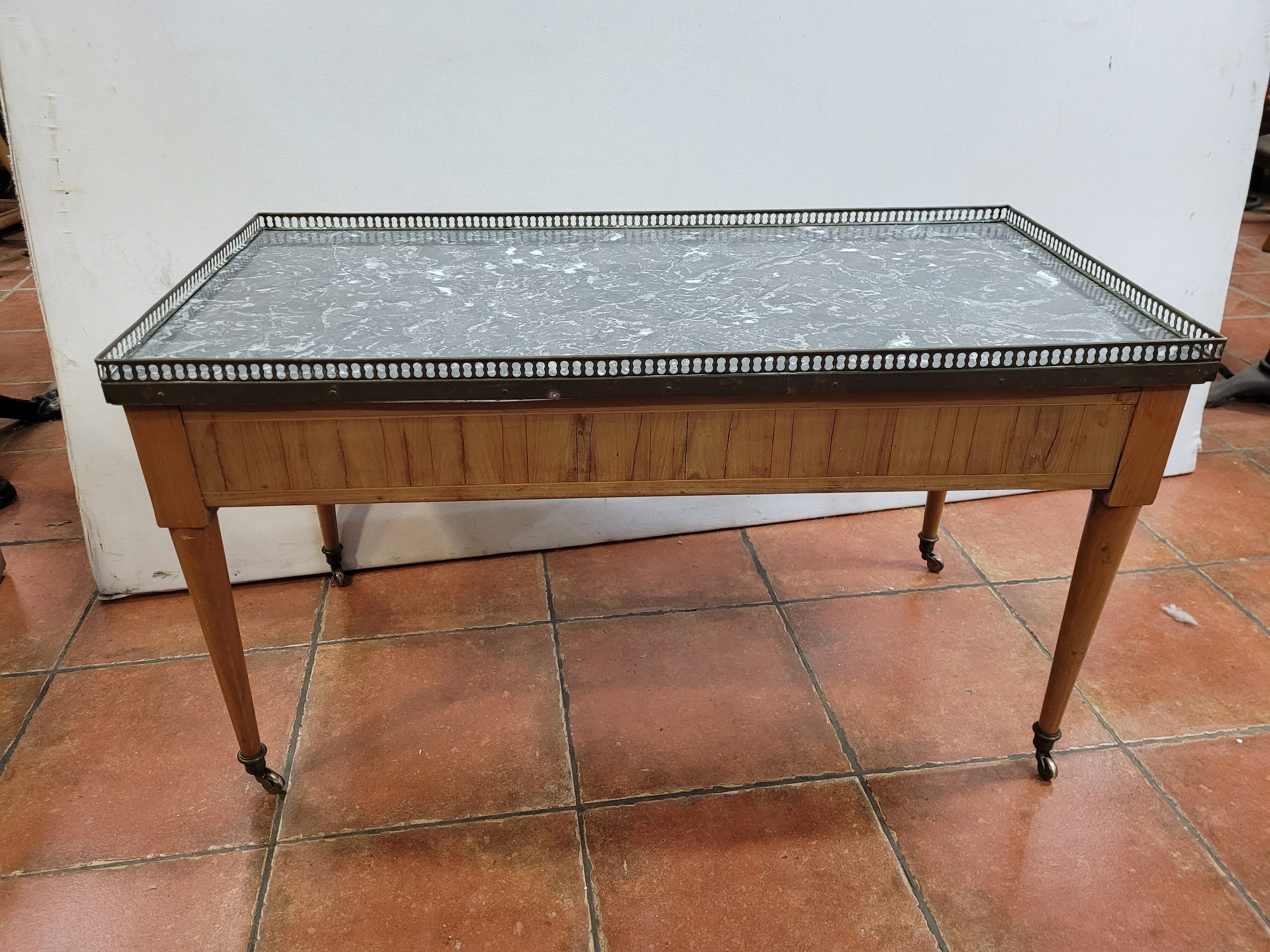 Louis XVI style cherry wood coffee table