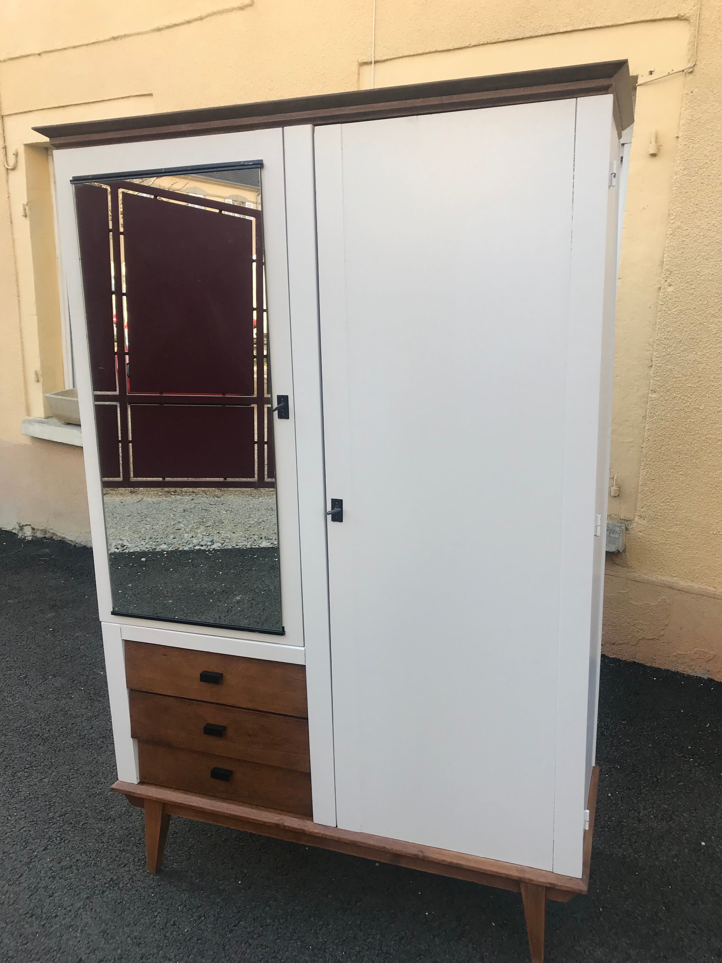 Vintage compass feet cabinet