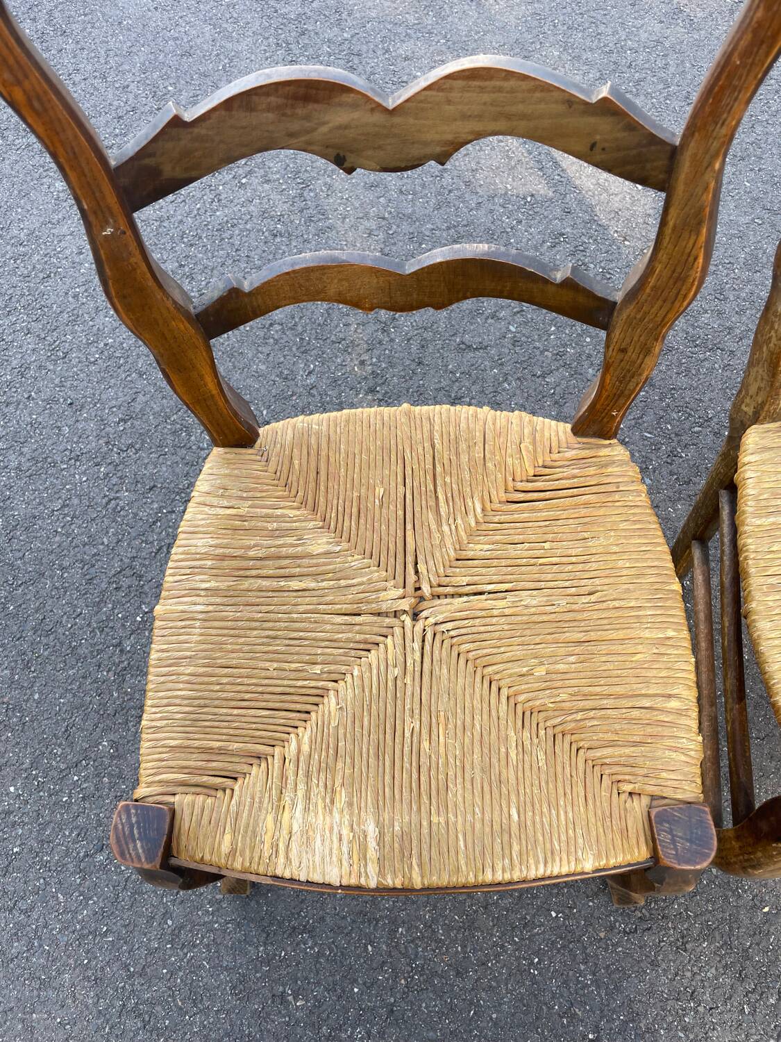 4 chaises paillées de campagne en bois
