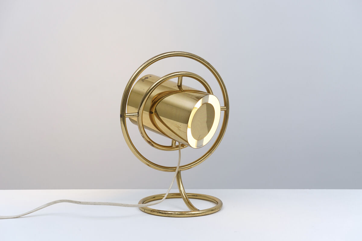 Modernist art deco brass lamp