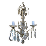 Small chandelier in bronze and crystal