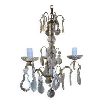 Small chandelier in bronze and crystal