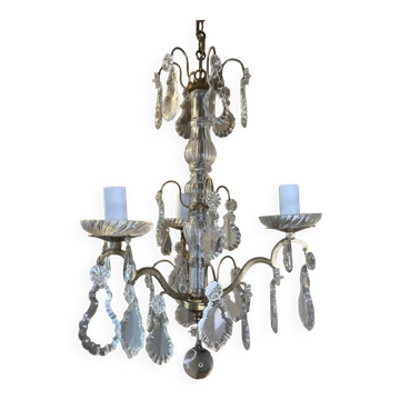 Small chandelier in bronze and crystal