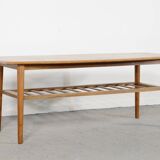 Midcentury Two Tier Teak Slatted Coffee Table.