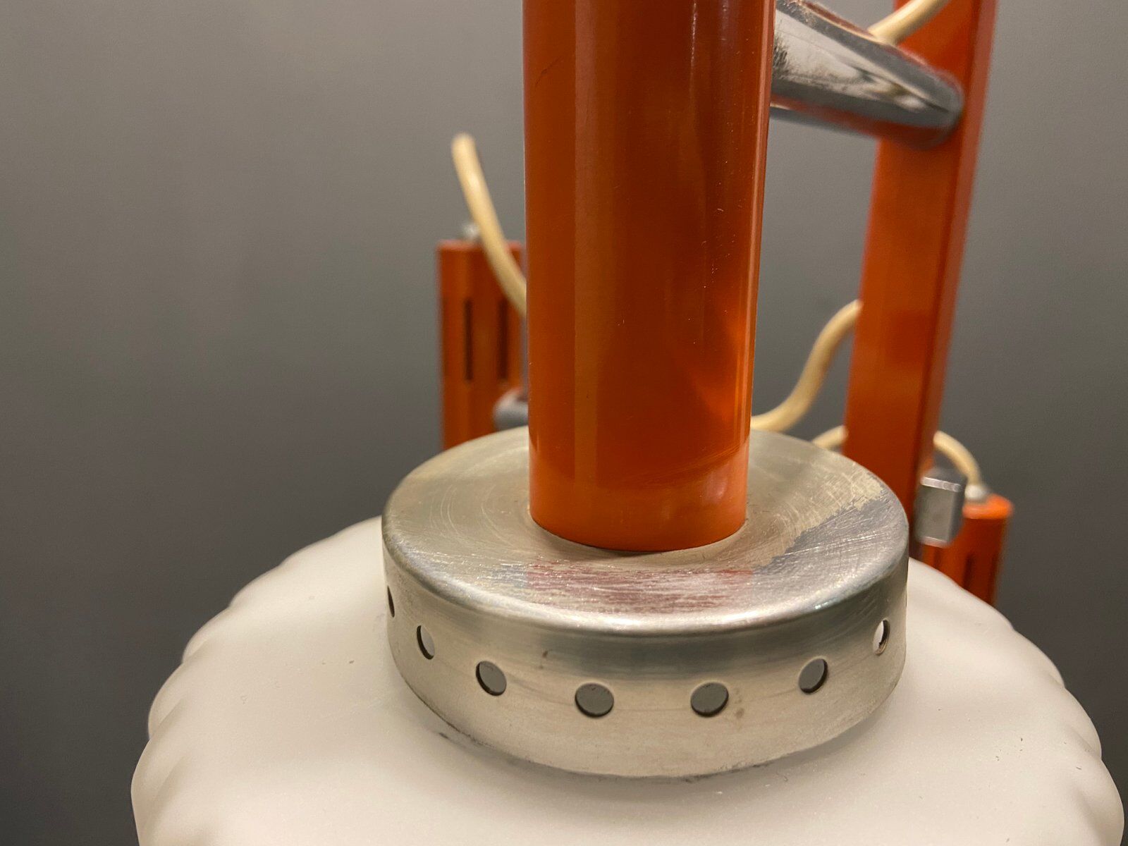 Mid-century italian orange opaline glass lamp