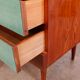 Commode Tchèque bois et formica vert d'eau