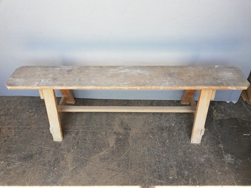 Old solid wood bench Epoque 1940/50
