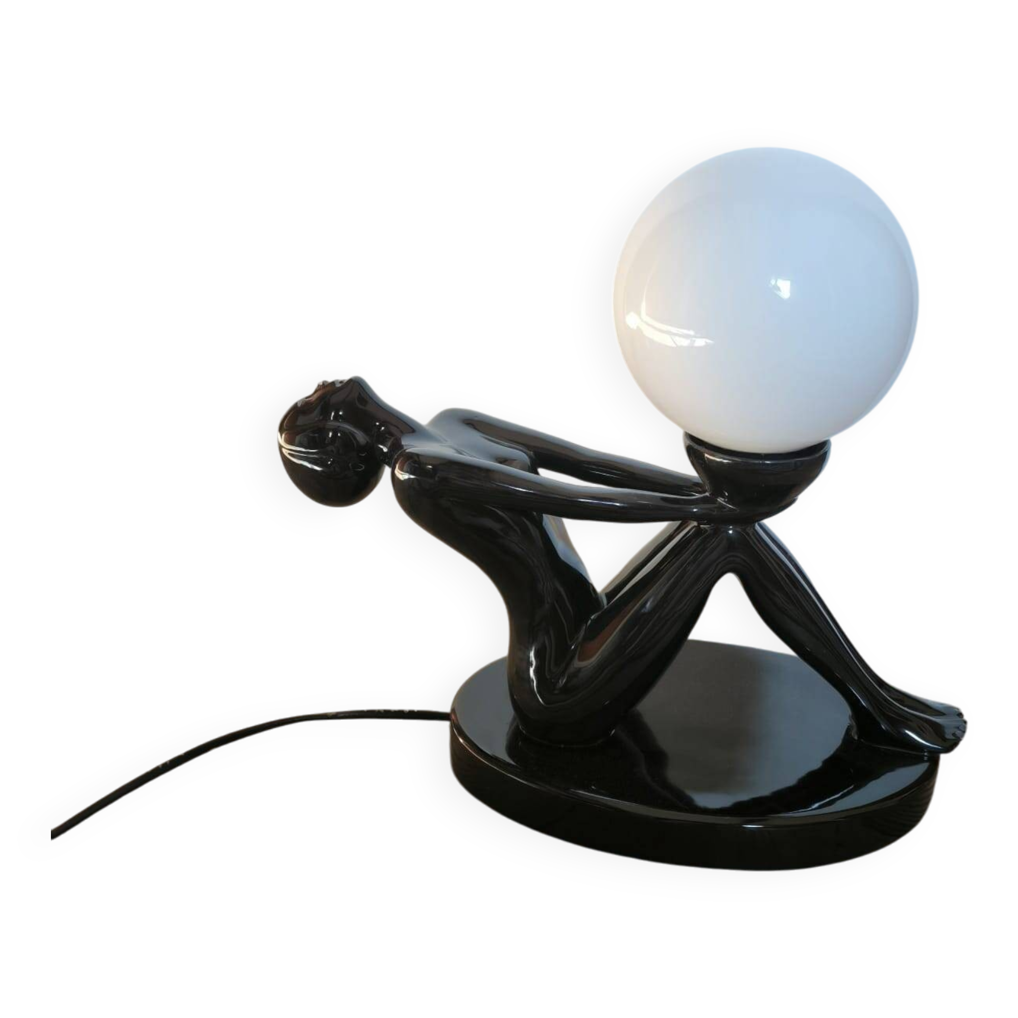 Lampe vintage opaline style art déco