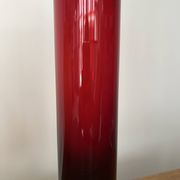 Large contemporary ruby red glass vase