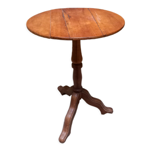 Gueridon ancien en bois, colonne