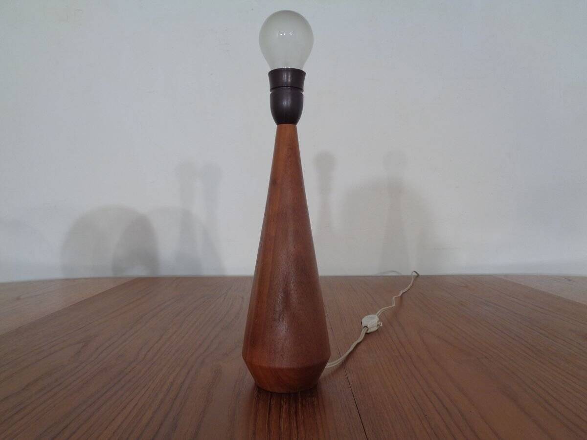 Mid-Century Danish Teak and Sisal Table Lamp, 1950s