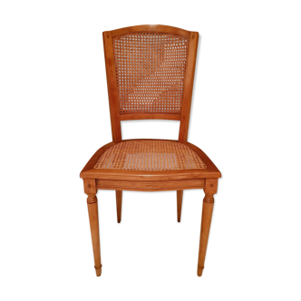 Chaise en merisier cannée