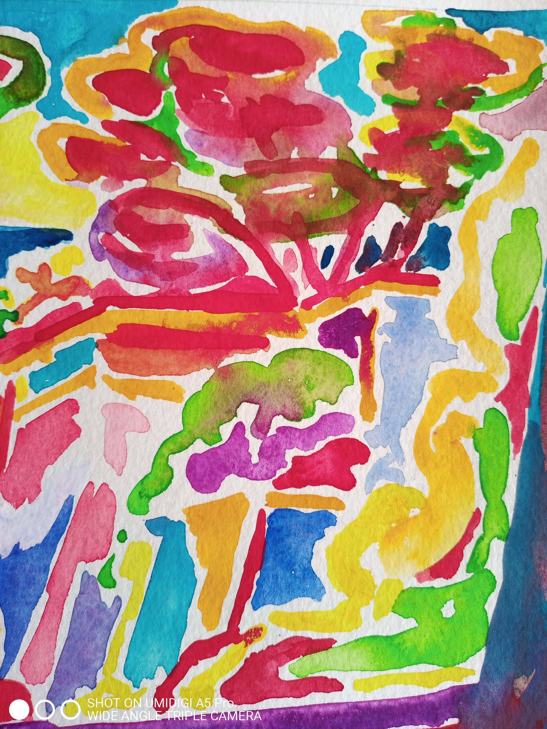 Gouache on paper from 1989, Pierre Lacroux (1909-1993)