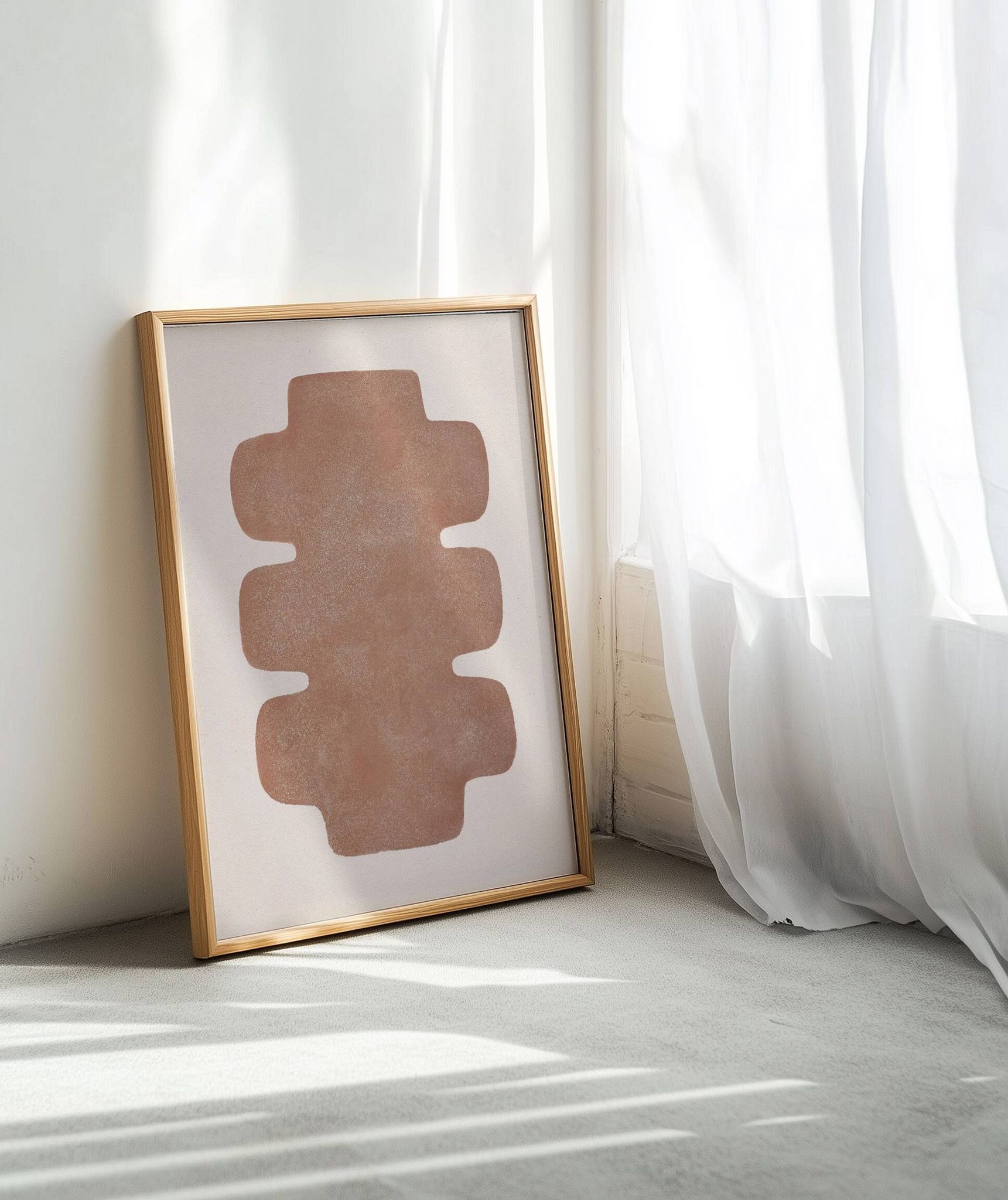 Peinture sur papier terracotta signée Eawy