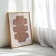 Painting on terracotta paper signed Eawy