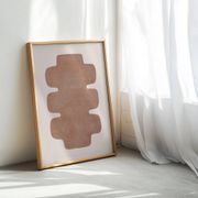 Peinture sur papier terracotta signée Eawy