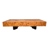Jean-Claude Mahey coffee table for Roche Bobois, elm burl veneer, has