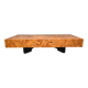 Coffee table by Jean-Claude Mahey for Roche Bobois, elm burl veneer, has