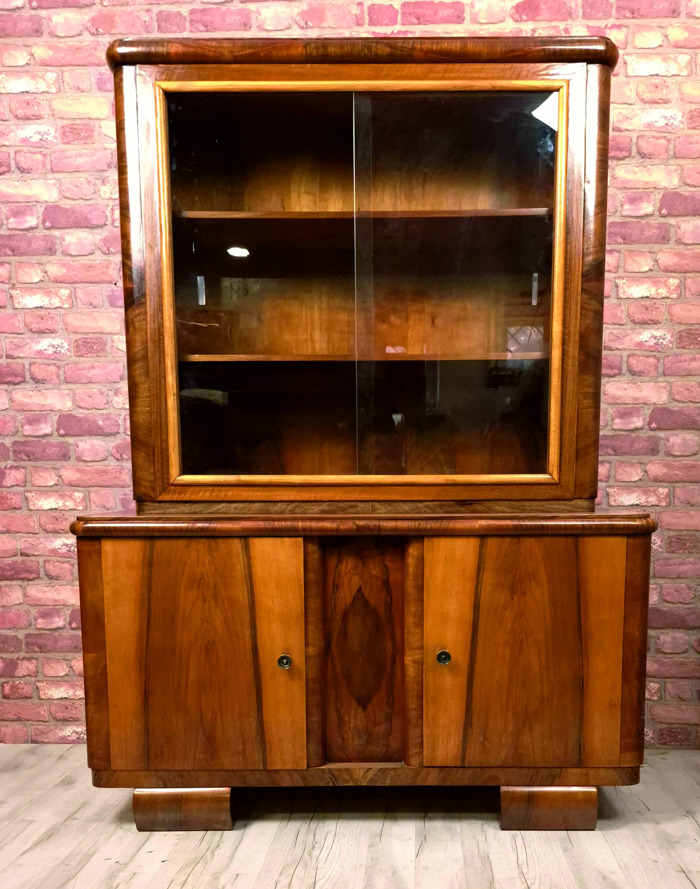 Renovated art deco display cabinet - credenz, 1930s
