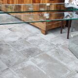 Designer console table in thermoformed tempered glass