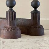 Pair of old vintage steel andirons