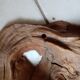 Pair of vintage brutalist wood wall lamp