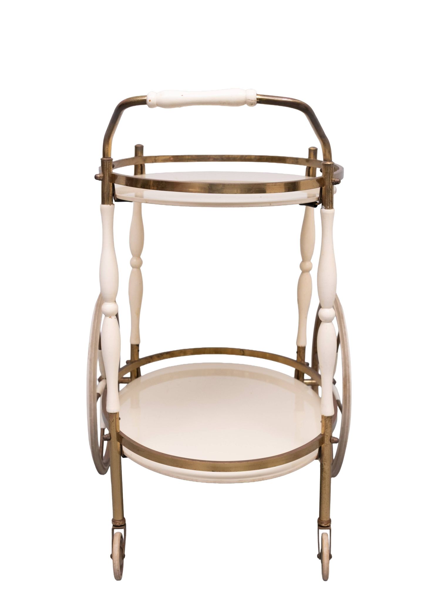 Oval shaped glass tops serving trolley Italy 1950s
