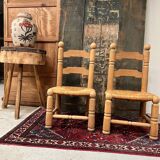 Pair of low brutalist chairs