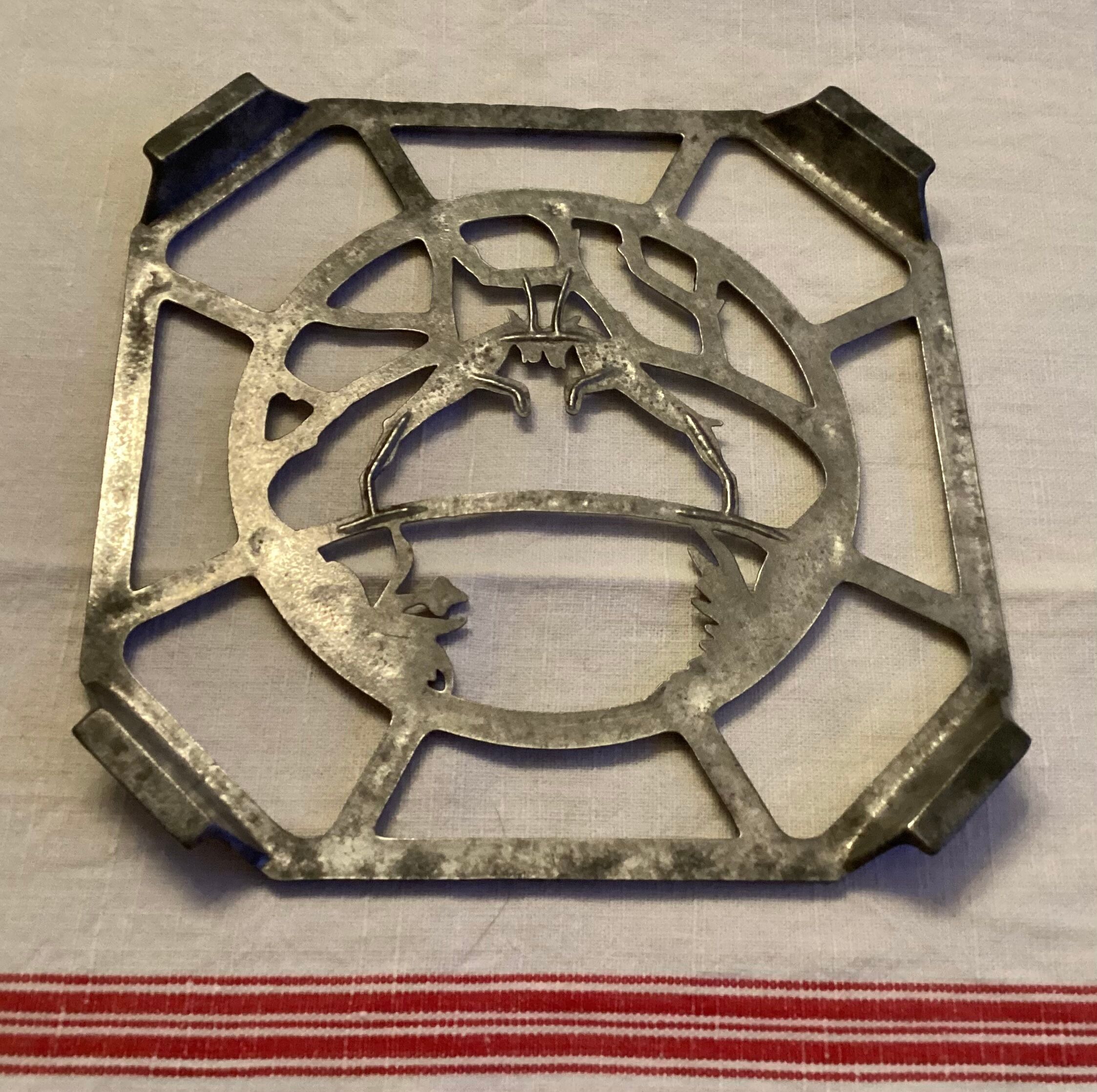 Old underplate decorations aluminum deer - vintage