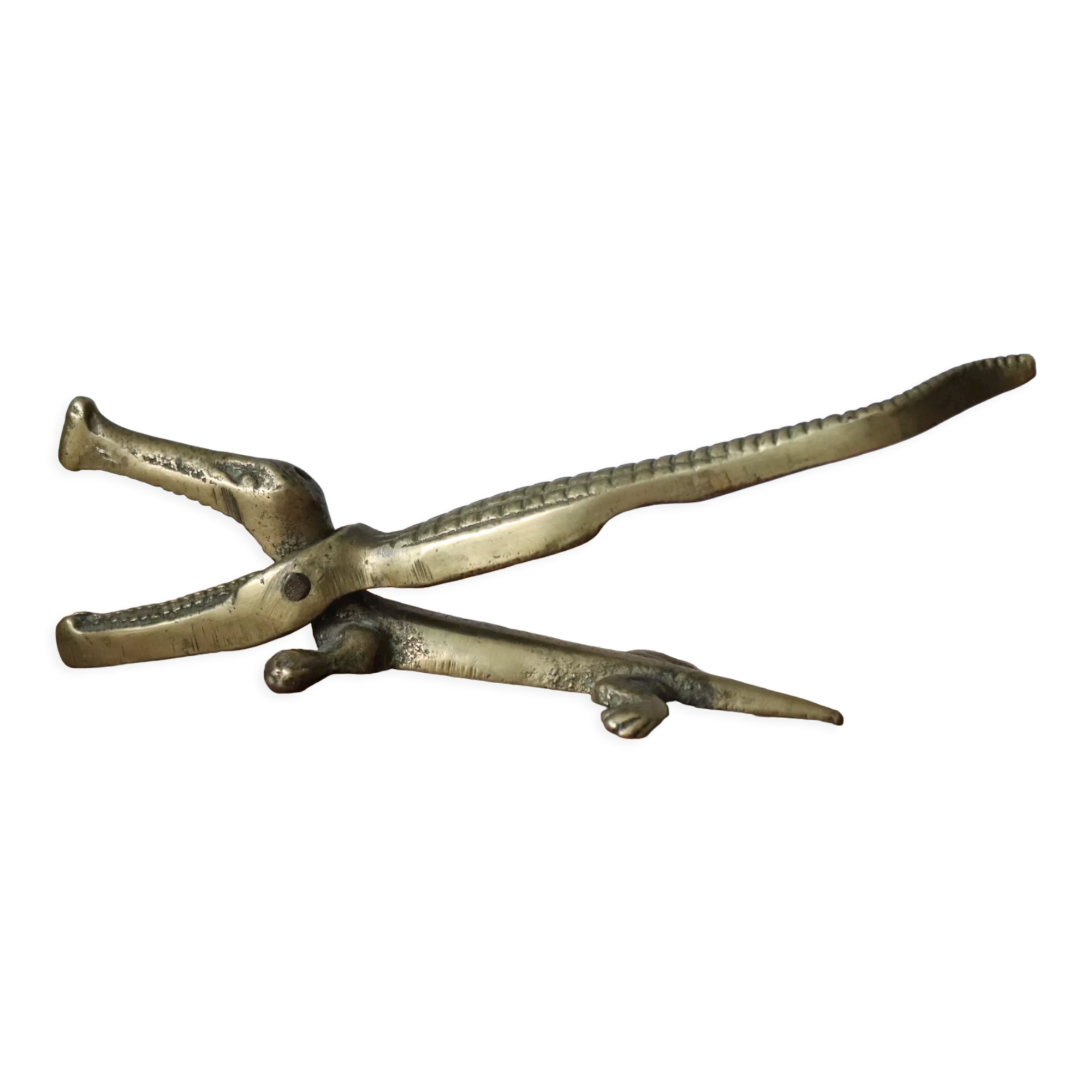 Crocodile brass nutcracker