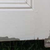 Pair of cupboard doors and old woodwork frame