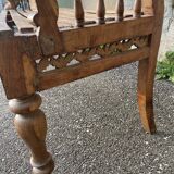 Carved teak bench